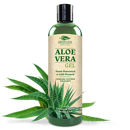 Pure Aloe Vera Gel from Freshly Cut Aloe Leaves for Natural Skin Care - Thin Aloe Gel Formula for Skin, Face, Hair, Daily Moisturizer, Aftershave Lotion, Sunburn Relief, Burn Care - 8 ounce