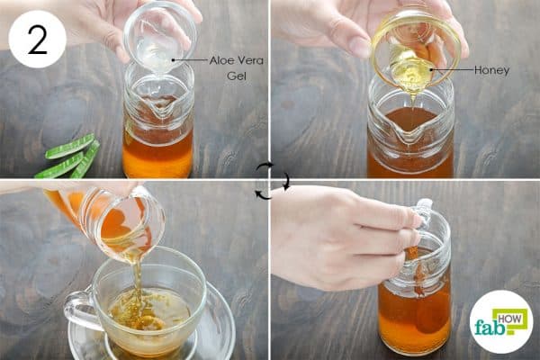 mix aloe and honey to make aloe vera tea